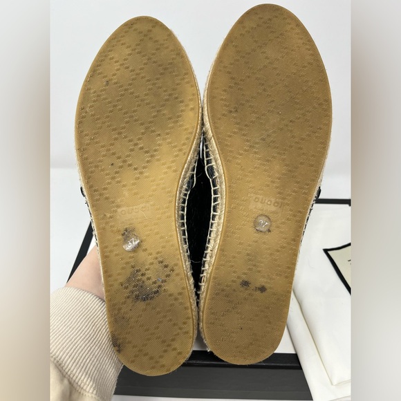 Gucci MicroGuccissima Leather Espadrille Black GG Flats Loafers size 37 EU - Picture 5 of 9